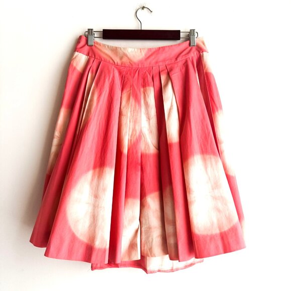 Club Monaco Pink Tie Dye Full Pleated Circle Skirt 10